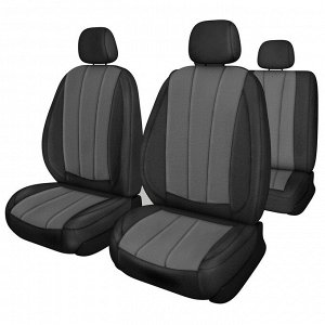 Чехлы сиденья TOYOTA RAV-4 с 2000-2005 SUV (XA20) Жаккард 12 предм. SKYWAY NEXT Черный/серый левый и правый руль