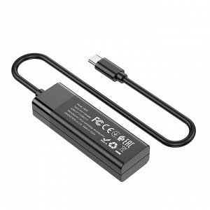 USB HUB Переходник HOCO HB25 Easy mix, разветвитель (USB Type-C to 1USB3.0 + 3USB2.0 - До 5 Гбит/с)