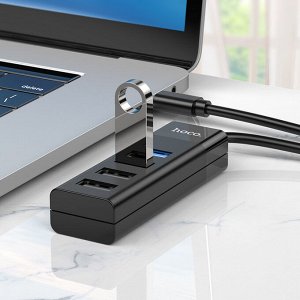 USB HUB Переходник HOCO HB25 Easy mix, разветвитель (USB Type-C to 1USB3.0 + 3USB2.0 - До 5 Гбит/с)