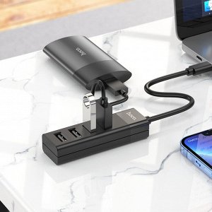 USB HUB Переходник HOCO HB25 Easy mix, разветвитель (USB Type-C to 1USB3.0 + 3USB2.0 - До 5 Гбит/с)