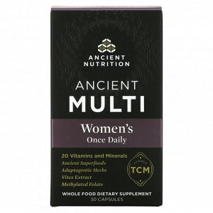 Dr. Axe / Ancient Nutrition, Ancient Multi, для женщин один раз в день, 30 капсул