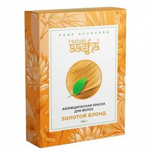 Aasha Herbals Аюрведическая краска для волос, золотой блонд, 100 г