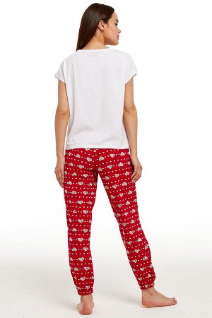 Комплект фуфайка (футболка), брюки жен Crazy Getup by Juno "Looney Tunes" AW20GJ0513 белый/красный