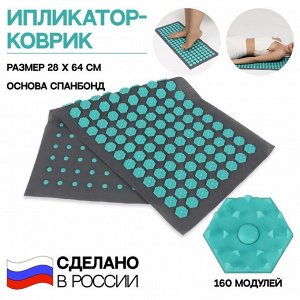 Ипликатор-коврик, основа ПВХ, 160 модулей, 28 × 64 см