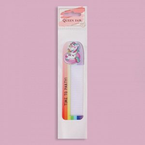 Расчёска «ЕДИНОРОГ ПАТИ», с ручкой, фигурная, 14,7 ? 3,7, разноцветная