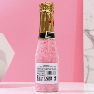 Соль для ванны "Море счастья!" во флаконе шампанское, 340 г, аромат дикая роза