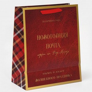 Пакет ламинированный вертикальный «Новогодняя Почта»,  25,4 ? 30,5 ?12,7 см