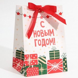 Пакет подарочный с лентой «Подарочки», 13 ? 19 ? 9 см