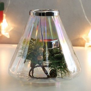 Подсвечник стекло, металл на 1 свечу "Капелька"МИКС d-4 см 14х14 см