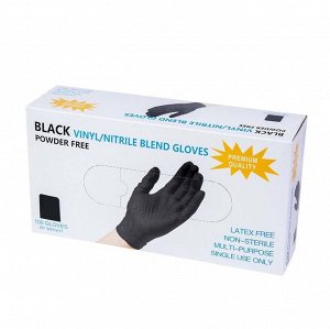 Blend Gloves, Перчатки винил-нитрил 50пар (черные), размер М