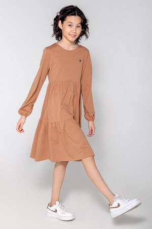 Платье для девочки КБ 5780 светло-коричневый к83