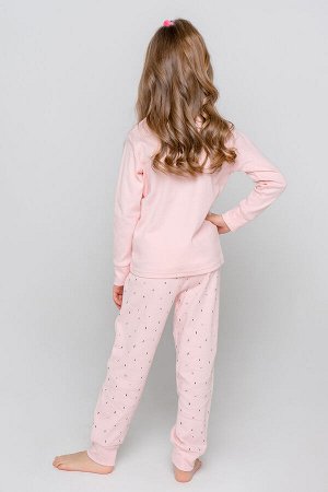 Пижама для девочки Crockid К 1541 бежево-розовый, штрихи