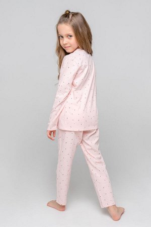 Пижама для девочки Crockid К 1578 штрихи на бежево-розовом