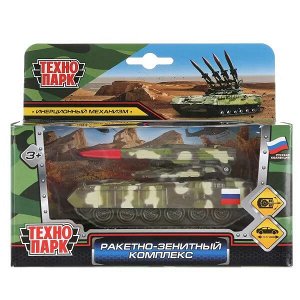 SB-16-19-BUK-M-WB Модель металл ТАНК с ракетной установкой, 12 см, инерц., подв. дет., кор. Технопарк в кор.2*24шт