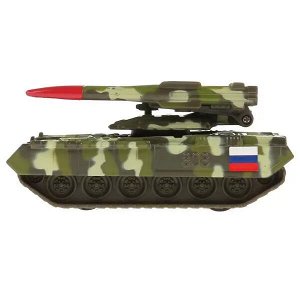 SB-16-19-BUK-M-WB Модель металл ТАНК с ракетной установкой, 12 см, инерц., подв. дет., кор. Технопарк в кор.2*24шт