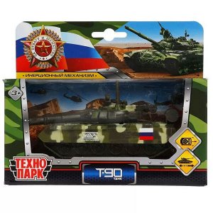 SB-16-19-T90-M-WB.19 Модель металл ТАНК Т-90, 12 см, подвиж. дет. инерц., кор. Технопарк в кор.2*24шт