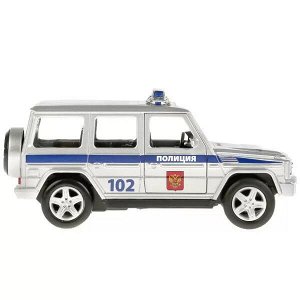 G-СLASS-P-SL Машина металл свет-звук MERCEDES-BENZ G-CLASS ПОЛИЦИЯ 12 см, двер, баг, кор. Технопарк в кор.2*36шт