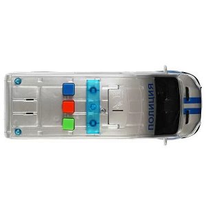 TRANSITVAN-16PLPOL-SR Машина пластик свет-звук FORD TRANSIT ПОЛИЦИЯ  16 см, двери, 3 кнопки, кор. Технопарк в кор.2*36шт