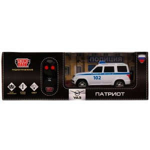 PATRIOT-15RCPOL-WH Машина р/у УАЗ ПАТРИОТ ПОЛИЦИЯ 15,5 см, свет, белый, кор. Технопарк в кор.36шт