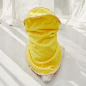 Полотенце-накидка с капюшоном, цвет желтый