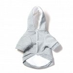 Стеганная кофта для животных, с капюшоном, утепленная, цвет светло-серый