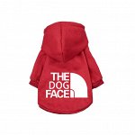 Кофта для животных, с капюшоном, надпись &quot;The dog face&quot;, цвет красный