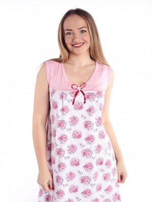 Ночная сорочка женская кулирка "Фатима" розовый ассорти 1