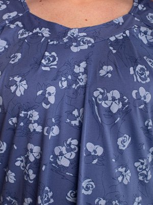 Ночная сорочка женская кулирка "Сима" цветы