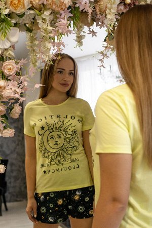 Костюм женский кулирка с шортами "СОЗВЕЗДИЕ" ЛИМОН