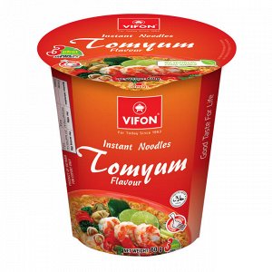 Лапша Пшеничная VIFON Tomyum, Том Ям по-восточному, стакан 60 гр, (VIFON Tomyum Flavour Noodles) Вьетнам