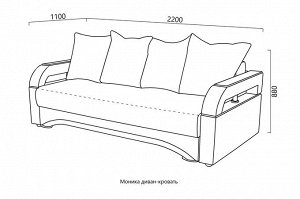 Диван-кровать Моника (пружина) + 4 подушки