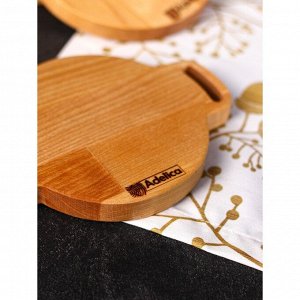 Подарочный набор деревянной посуды Adelica «Кухни мира», доски для подачи 3 шт: 43x25 см, 21x14 см, 18x14 см, берёза