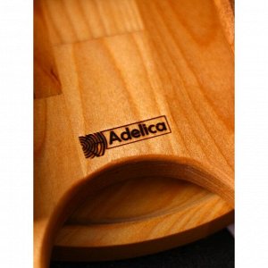 Подарочный набор деревянной посуды Adelica «С любовью», столик для вина d=32 см, менажница d=25 см, подсвечник d=8 см, берёза