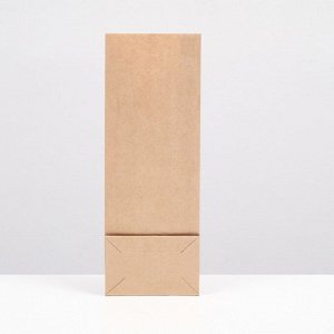 Пакет крафт бумажный фасовочный, прямоугольное дно, с клеевой лентой 12 х 8 х 33 см