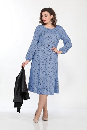 Жакет, Платье / Lady Style Classic 2256/1 голубой-черный