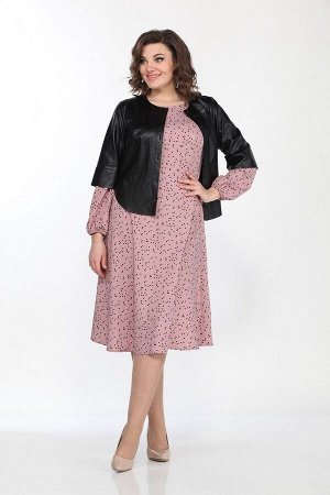 Жакет, Платье / Lady Style Classic 2256 розовый-черный
