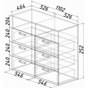 Комод Азаро 1102х460х972 Крафт/белый глянец