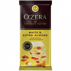 Белый шоколад с миндалем White and Extra Almond,«OЗera», 90 г