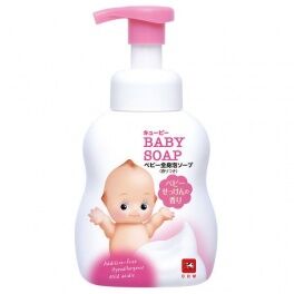 Cow Детская пенка "2 в 1" для мытья волос и тела с первых дней жизни с аромат мыла ("Без слёз") "QP Baby Soap" 400 мл