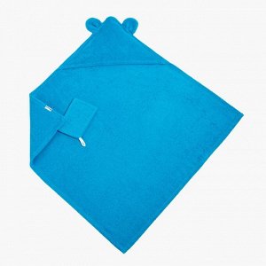 Набор для купания Крошка Я (полотенце-уголок 85*85±2см,полотенце 40*55см, рукавица) голубой