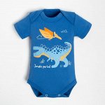 Боди детское Крошка Я &quot;Dino&quot;, рост 62-68 см, цвет синий