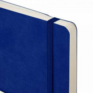 Блокнот-скетчбук А5 (130х210 мм), BRAUBERG ULTRA, под кожу, 80 г/м2, 96 л., без линовки, темно-синий, 113020