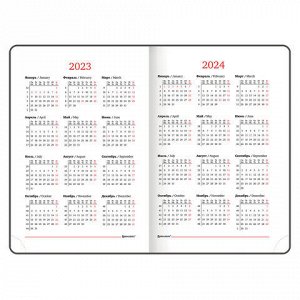 Ежедневник датированный 2023 А5 138x213 мм BRAUBERG "Select", балакрон, черный, 114056