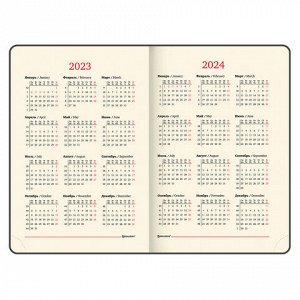 Ежедневник датированный 2023 А5 138x213 мм BRAUBERG "Flap", красный, 114150