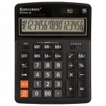 Калькулятор BRAUBERG EXTRA-16-BK (16 разрядов) черный 250475