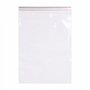 Пакеты ZIP LOCK "зиплок" ОЧЕНЬ ПРОЧНЫЕ, комплект 100 шт., 200х250 мм, ПВД 80 мкм, BRAUBERG EXTRA, 608178