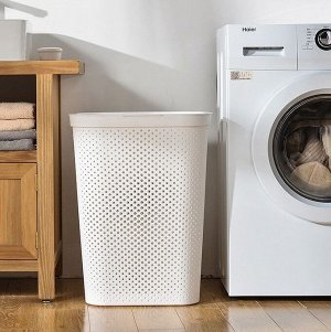 Корзина для белья Toveon пластиковая с крышкой 60л, 44х35х58 см