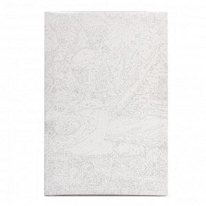 Картина по номерам на холсте с подрамником «Снегири» 20х30 см