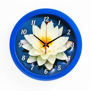 Часы настенные, серия: Цветы, "Кувшинка", плавный ход, d=28 см