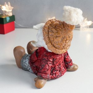 Сувенир полистоун "Дед Мороз в красном пиджачке сидит" 12х15х14,5 см